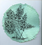 TLELI-Acrylic painting on handmade paper “Trees & life”(Framed) - Thalir Leed®