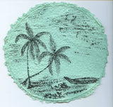 TLELI-Acrylic painting on handmade paper “Trees & life”(Framed) - Thalir Leed®