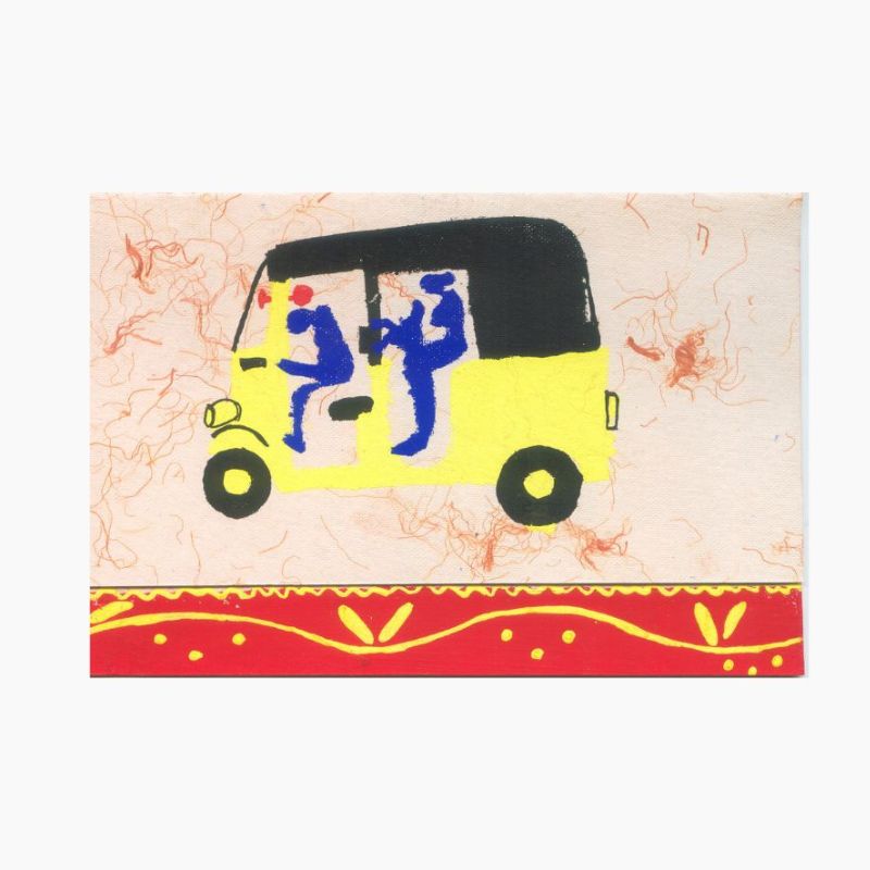 TLELI-Greeting card in Acrylic on handmade paper - Thalir Leed®