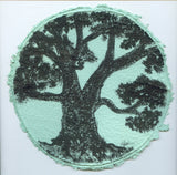 TLELI-Acrylic painting on handmade paper “Trees & life”(Framed) - Thalir Leed®