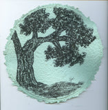 TLELI-Acrylic painting on handmade paper “Trees & life”(Framed) - Thalir Leed®