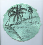 TLELI-Acrylic painting on handmade paper “Trees & life”(Framed) - Thalir Leed®