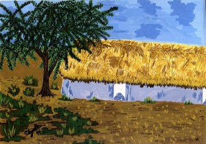 TLELI-Greeting card in Acrylic on handmade paper - Thalir Leed®