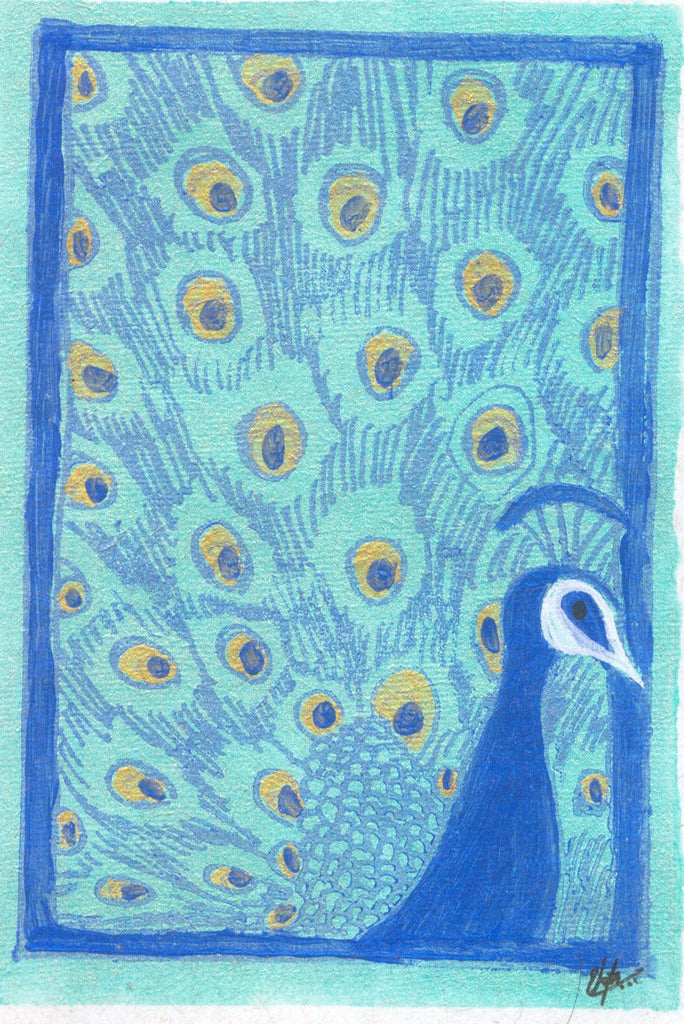 TLELI-021/Greeting card painted in Acrylic - Thalir Leed®