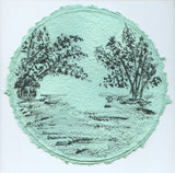 TLELI-Acrylic painting on handmade paper “Trees & life”(Framed) - Thalir Leed®