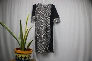 TLFABk-0005c/Ikkat Print-Black Long Kurtis