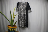 TLFABk-0005c/Ikkat Print-Black Long Kurtis