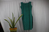 TLFABk-00012/Green Batik/V neck/Long Kurtis