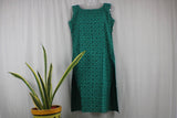 TLFABk-00012/Green Batik/V neck/Long Kurtis