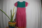 TLFABk-0007/Daisy Print/Green-pink/Long Kurtis