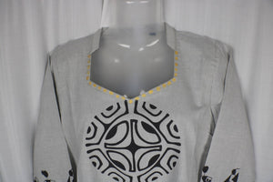 TLFABK-0001b/Cotton Worli Frame -Long kurti