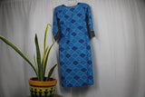 TLFABk-0009d/Block Print /V neck/Long Kurtis