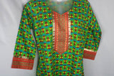 TLFABk-0009b/Block Print /V neck/Long Kurtis