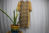 TLFABk-0005a/Ikkat Print/Brown Long Kurtis