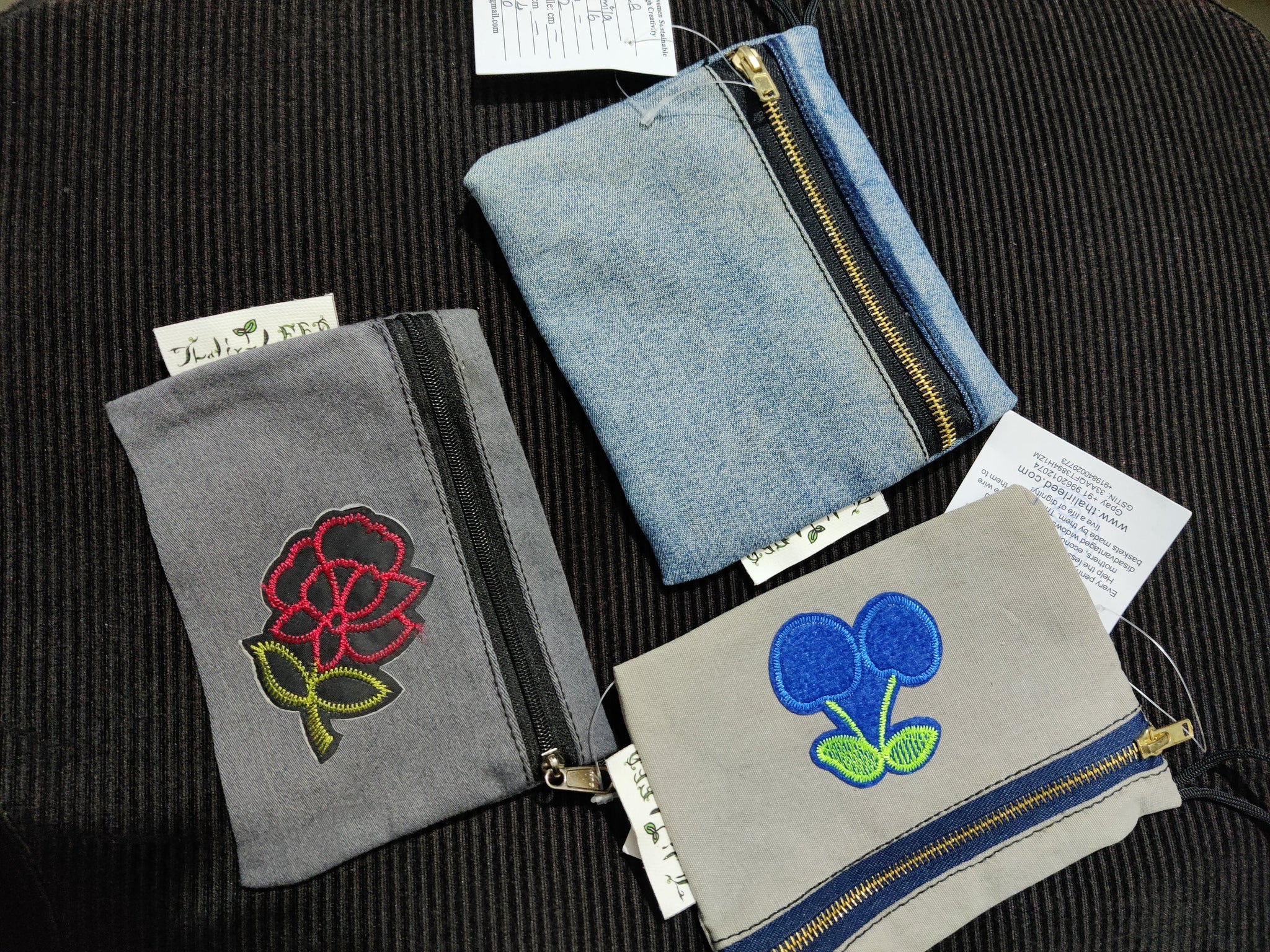 TLCB-003c/Mini Pouches in rexine/Denim