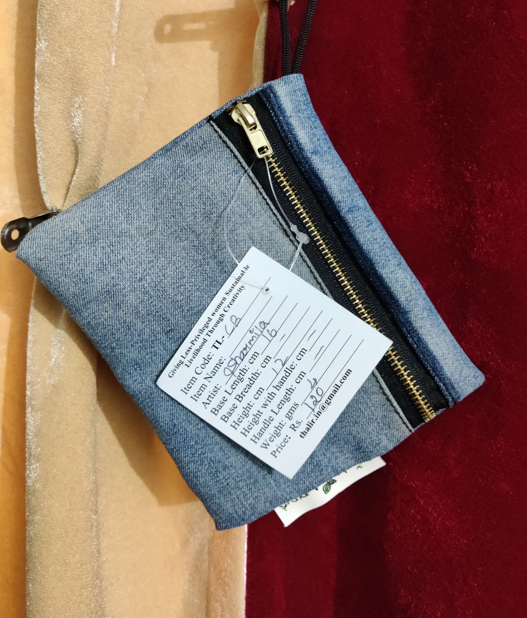 TLCB-003c/Mini Pouches in rexine/Denim