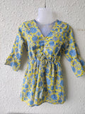 TLFAB-008b/Cruz Top with elastic/center string/Peplum Kurti