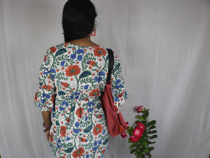 TLFAB-008a/Cruz Top with neck string & elastic/Peplum Kurti