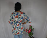 TLFAB-008a/Cruz Top with neck string & elastic/Peplum Kurti