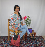 TLFAB-008a/Cruz Top with neck string & elastic/Peplum Kurti