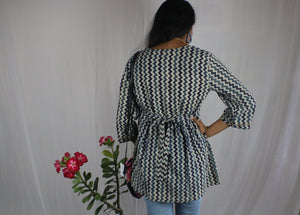 TLFAB-0012b/Gem Neck Kurti-M