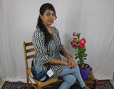 TLFAB-008b/Cruz Top with elastic/center string/Peplum Kurti
