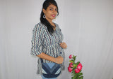 TLFAB-008b/Cruz Top with elastic/center string/Peplum Kurti