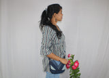TLFAB-008b/Cruz Top with elastic/center string/Peplum Kurti