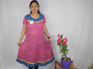 TLFABk-0008b/Print Jyothi /Green/Long Kurtis