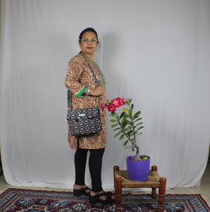 TLFABk-00011c/Kalamkari/Y neck/Brown Long Kurtis