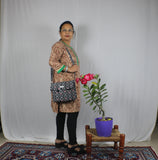 TLFABk-00011c/Kalamkari/Y neck/Brown Long Kurtis