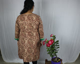 TLFABk-00011c/Kalamkari/Y neck/Brown Long Kurtis