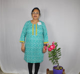 TLFABk-0004-Bird Flower Long Kurtis