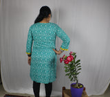 TLFABk-0004-Bird Flower Long Kurtis