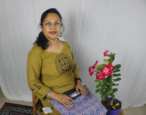 TLFABK-0001b/Cotton Worli Frame -Long kurti