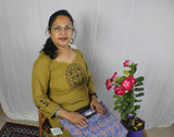 TLFABK-0001b/Cotton Worli Frame -Long kurti