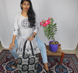 TLFABK-0001c/Cotton Worli Frame -Long kurti