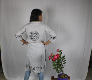 TLFABK-0001c/Cotton Worli Frame -Long kurti