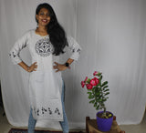 TLFABK-0001c/Cotton Worli Frame -Long kurti