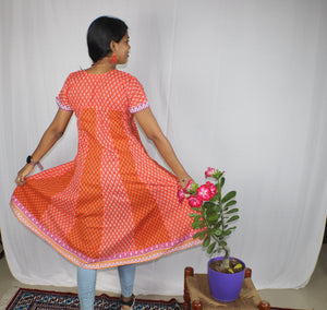 TLFABk-0003-Cotton Flower Print-Long Kurtis