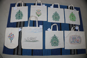 TLCB-005d/Cotton shopping Tote Bags-Hand Painted W/WO