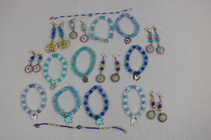 TLBDS-008/Beaded coloured combination of bracelets, anklets, earrings-set