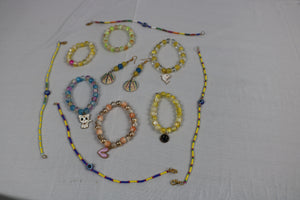 TLBDS-008/Beaded coloured combination of bracelets, anklets, earrings-set