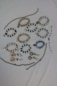 TLBDS-008/Beaded coloured combination of bracelets, anklets, earrings-set