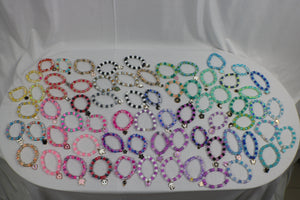 TLBDS-009/Beaded combo bracelets with charms -set of 3