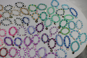 TLBDS-009/Beaded combo bracelets with charms -set of 3