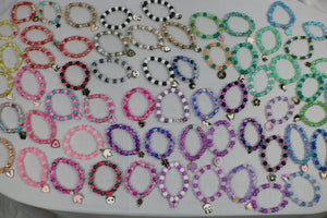 TLBDS-009/Beaded combo bracelets with charms -set of 3