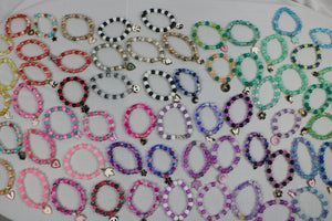 TLBDS-009/Beaded combo bracelets with charms -set of 3