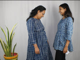 TLFABk-00013/Green Batik/Sleeveless/Button Long Kurtis