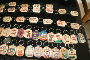 TLDIY-004c/Wooden and painted Key Chains